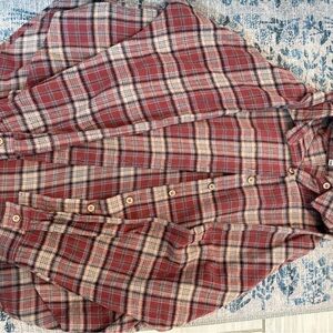 Red Plaid Button-Up Shirt